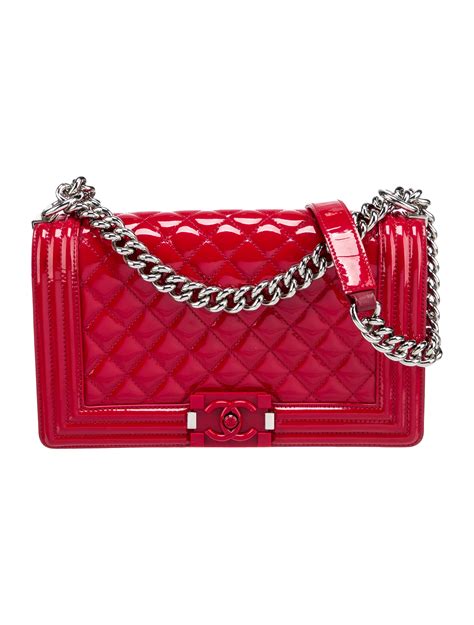 chanel red patent boy bag|Chanel Medium Patent Boy Bag .